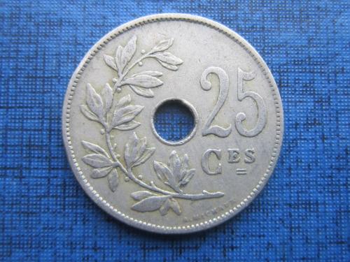 Монета 25 сантимов Бельгия 1923 Французский тип