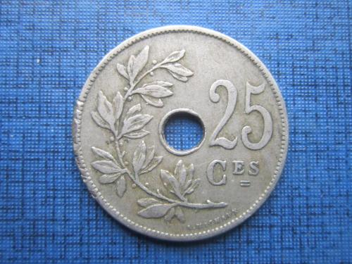 Монета 25 сантимов Бельгия 1927 французский тип
