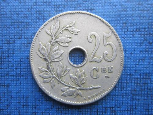 Монета 25 сантимов Бельгия 1928 бельгийский тип