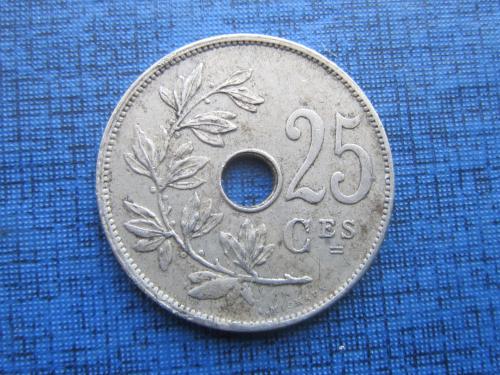 Монета 25 сантимов Бельгия 1929 французский тип