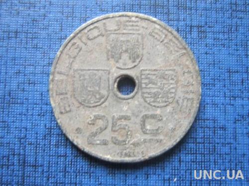 монета 25 сантимов Бельгия 1942 цинк оккупация
