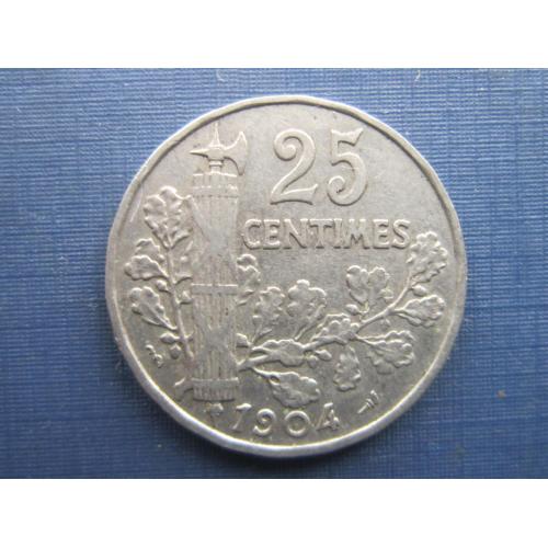 Монета 25 сантимов Франция 1904