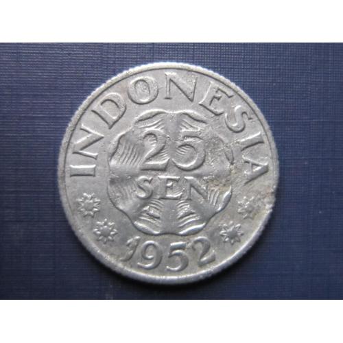 Монета 25 сен Индонезия 1952