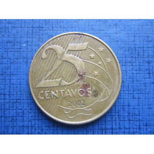 Монета 25 сентаво Бразилия 2002