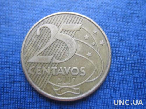 Монета 25 сентаво Бразилия 2007
