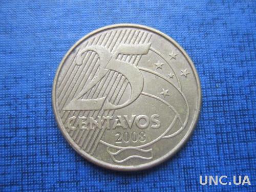 Монета 25 сентаво Бразилия 2008

