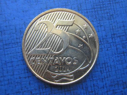 Монета 25 сентаво Бразилия 2014 состояние