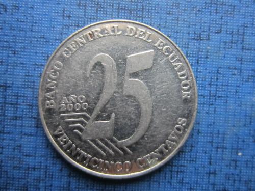 Монета 25 сентаво Эквадор 2000