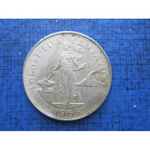 Монета 25 сентаво Филиппины 1966 Кракатау