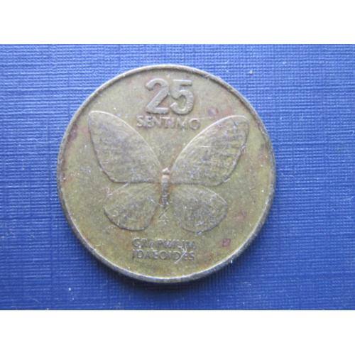 Монета 25 сентимо Филиппины 1988 фауна бабочка
