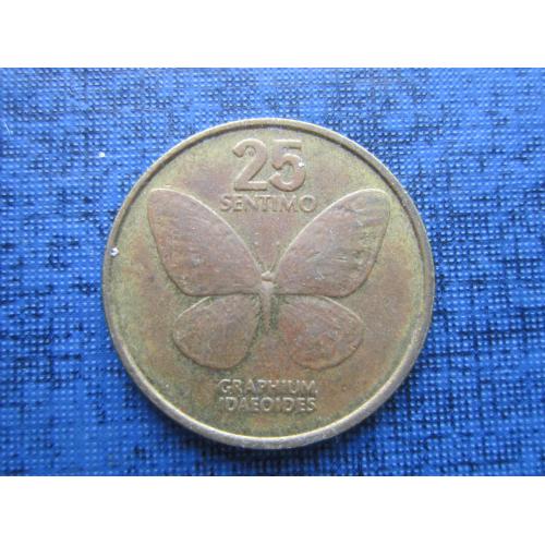 Монета 25 сентимо Филиппины 1990 фауна бабочка