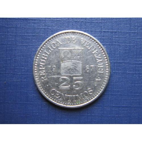 Монета 25 сентимо Венесуэла 1987