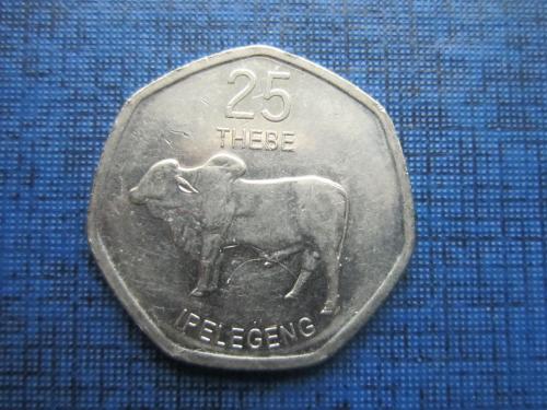 монета 25 тебе Ботсвана 2013 фауна бык буйвол