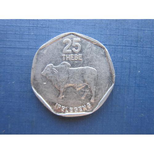 Монета 25 тхебе Ботсвана 1998 фауна буйвол бык