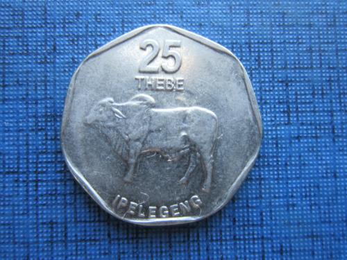 Монета 25 тхебе Ботсвана 2009 бык буйвол