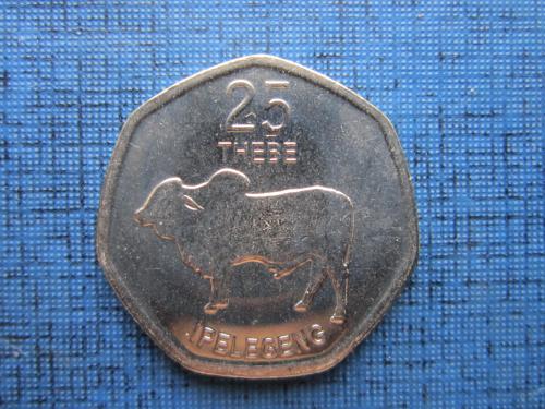Монета 25 тхебе Ботсвана 2013 фауна буйвол бык состояние