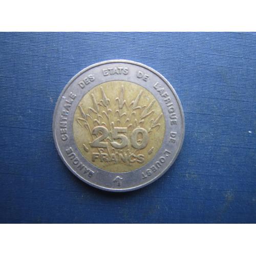 Монета 250 франків КФА Західна Африка 1993 фауна риба