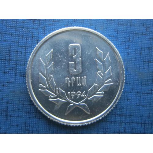 Монета 3 драма Армения 1994 нечастая состояние