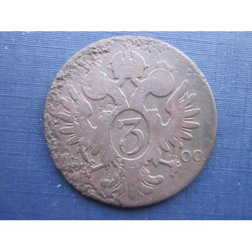 Монета 3 крейцера Австрия 1800 А