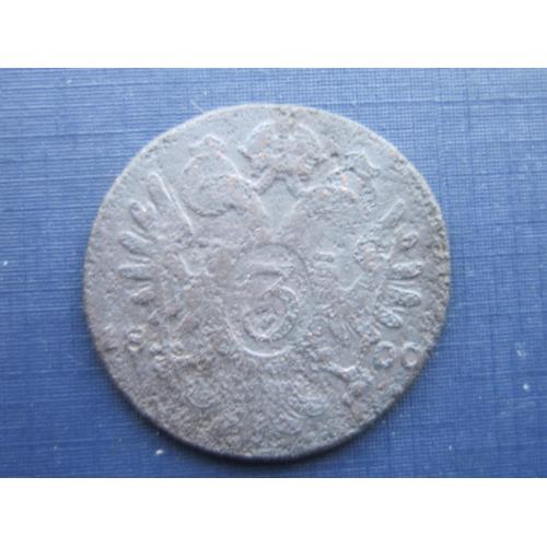 Монета 3 крейцера Австрия 1800 как есть