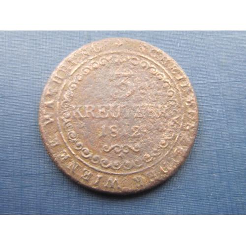 Монета 3 крейцера Австрия 1812 S как есть