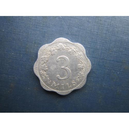 Монета 3 мілса Мальта 1972 фауна бджола