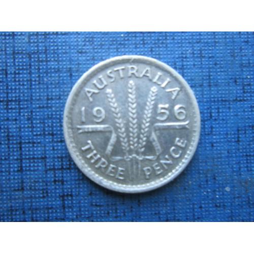 Монета 3 пенса Австралия 1956 серебро