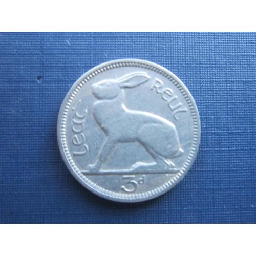 Монета 3 пенса Ирландия 1942 фауна заяц кролик