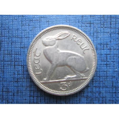 Монета 3 пенса Ирландия 1948 фауна заяц кролик