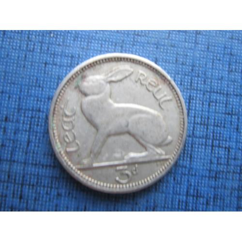 Монета 3 пенса Ирландия 1961 фауна заяц кролик