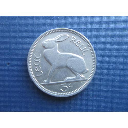Монета 3 пенса Ирландия 1965 фауна заяц кролик