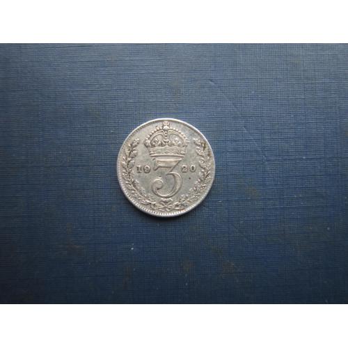 Монета 3 пенси Великобританія 1920 Георг V срібло