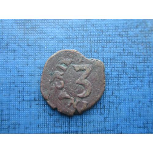 Монета 3 пикколи без даты Сицилия 16-й век  Филипп II (1555-1598) ?