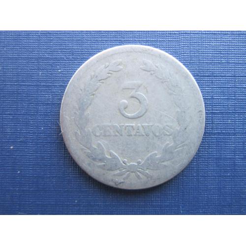 Монета 3 сентаво Сальвадор 1915 нечастая