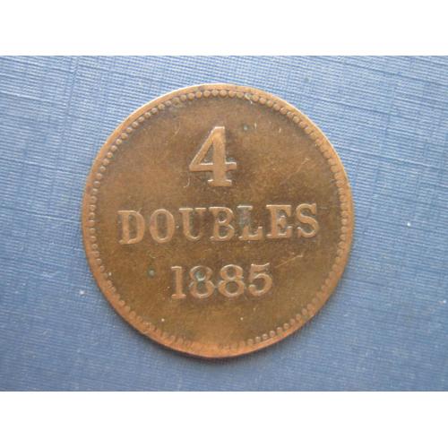 Монета 4 дубля Гернси Великобритания Англия 1885