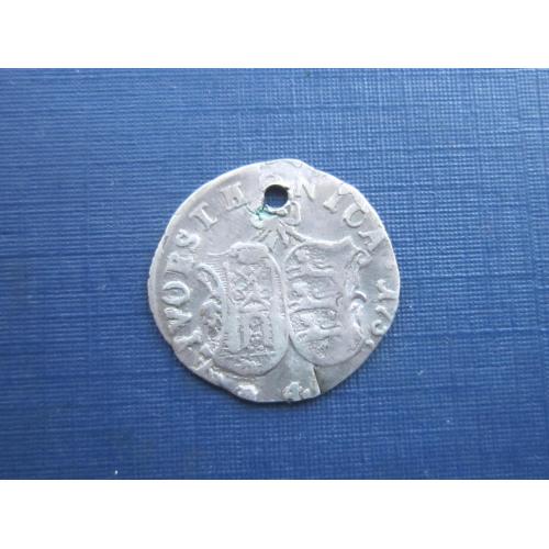 Монета 4 копейки российская империя Ливонез 1757 серебро оригинал редкая
