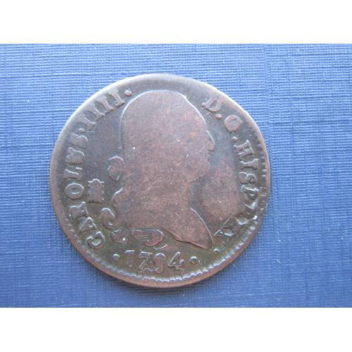 Монета 4 мараведи Испания 1794