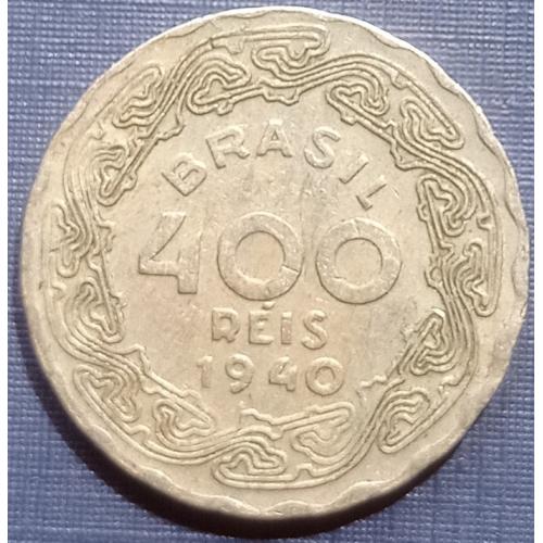 Монета 400 рейс (реалов) Бразилия 1940