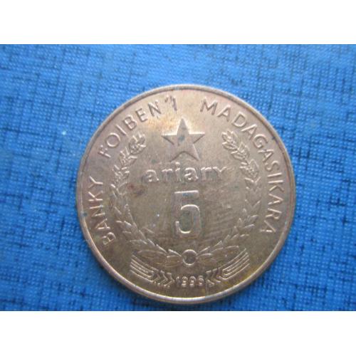 Монета 5 ариари Мадагаскар 1996 рис