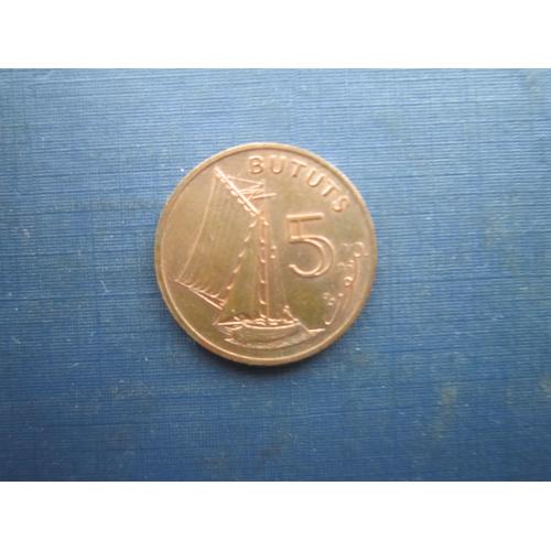 Монета 5 бутут Гамбія 1971 корабель вітрильник