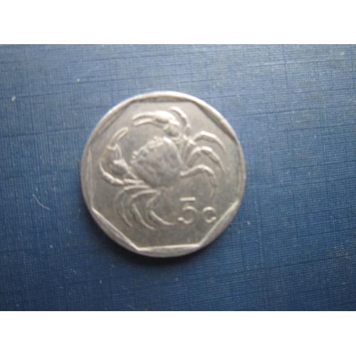 Монета 5 центів Мальта 1995 фауна краб