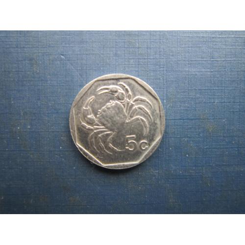 Монета 5 центів Мальта 2001 фауна краб