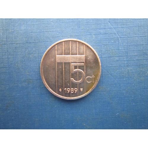 Монета 5 центів Нідерланди 1989