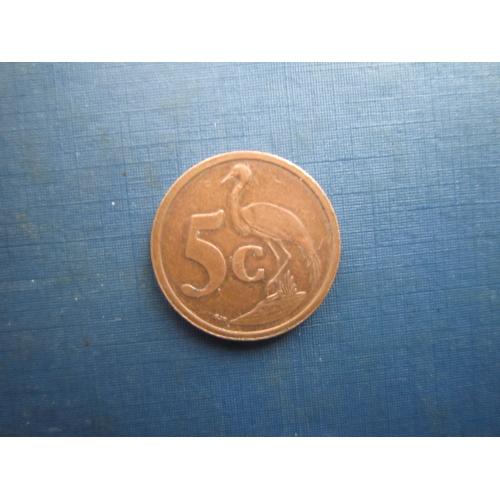 Монета 5 центів ПАР 2006 фауна птах чапля