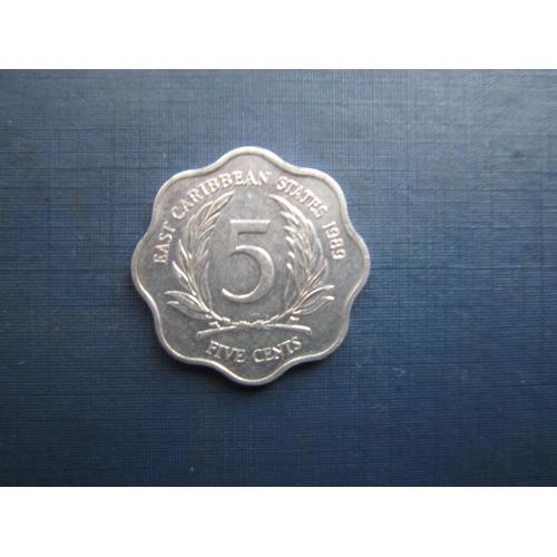 Монета 5 центів Східно-Карибські штати Британські 1989