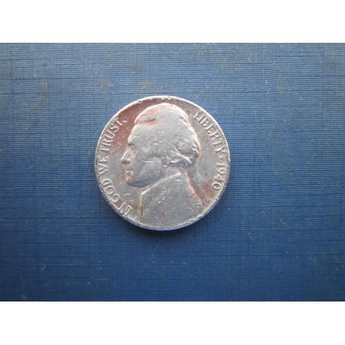 Монета 5 центів США 1940