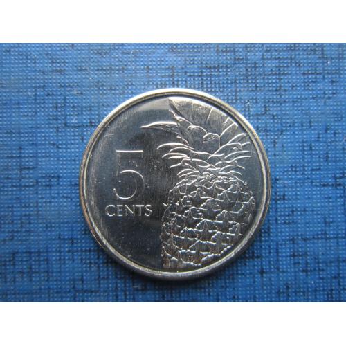 Монета 5 центов Багамские острова Багамы 2016 ананас
