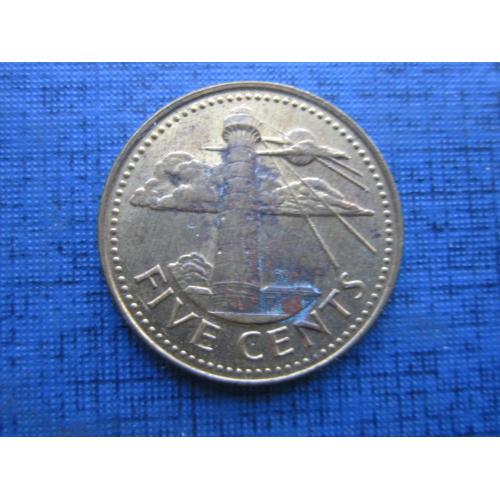 Монета 5 центов Барбадос 1979 флот маяк
