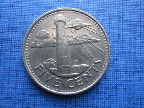 Монета 5 центов Барбадос 2012