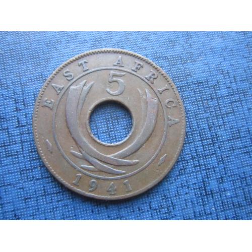 Монета 5 центов Британская Восточная Африка 1942